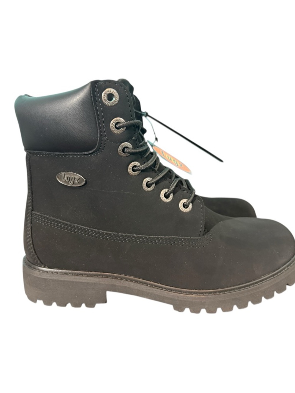 Lugz Hudson Men's Size 7 Black Lace-Up Nubuck Work Boots NEW